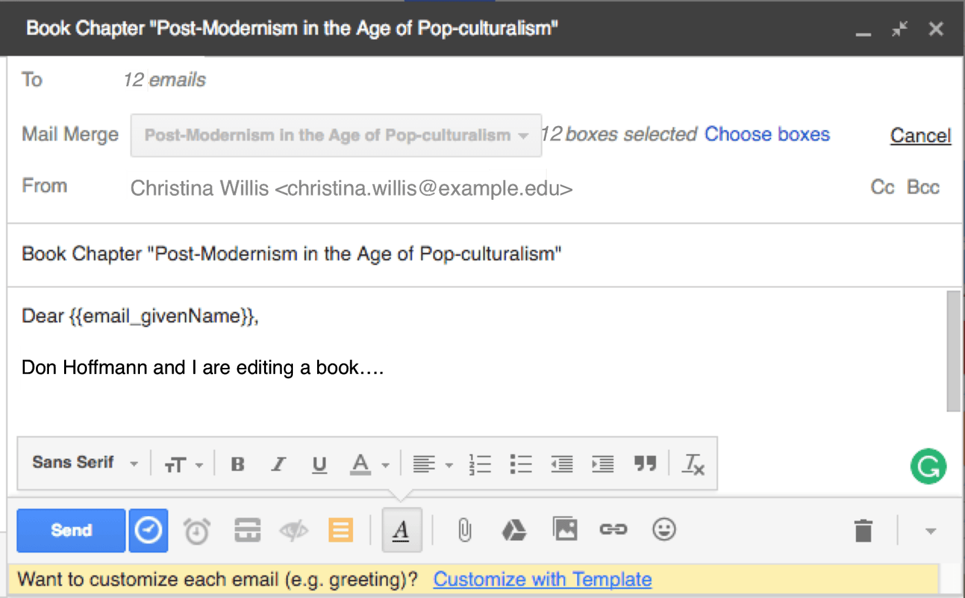 Send personalized mass emails with Streak
